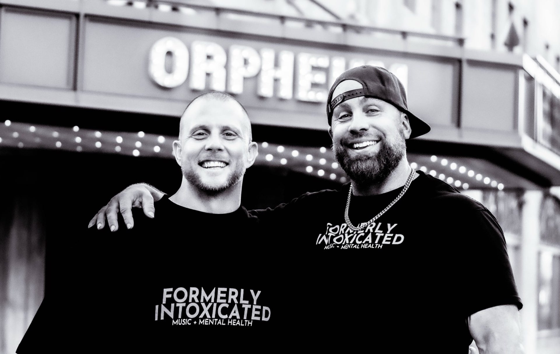 Brothers in recovery outside the Orpheum